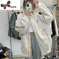 语娄美式复古白色棒球服女设计感小众炸街复古港味上衣夹克外套