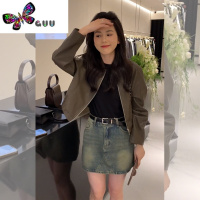 语娄美式棒球服外套女士2023新款短款运动飞行员夹克工装休闲