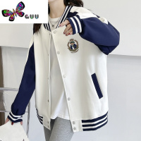 语娄棒球服2023新款甜美学院派休闲开衫外套宽松拼接撞色夹克女