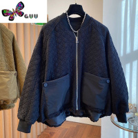 语娄设计师款大口袋小众宽松休闲菱格外套女2023新款立领棒球服款