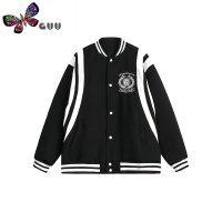 语娄美式复古学院风毛呢棒球服外套女2023新款设计感早秋刺绣夹克