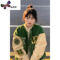 语娄美式高街复古棒球服女新款小众设计宽松夹克加绒外套ins潮