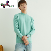 语娄绒衫男商务青年半高领套头打底衫加厚保暖绒针织衫男装