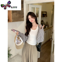 语娄GAZ线上商店新款秋季薄款镂空针织罩衫女宽松慵懒风披肩外套