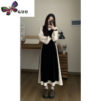 语娄早秋季2023年新款复古小众设计感两件套裙子花边拼接连衣裙女装潮