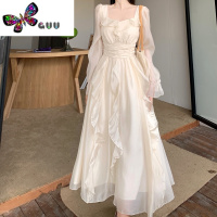 语娄微胖女生法式垂坠感长袖连衣裙大码女装胖mm仙女裙子气质超仙长裙