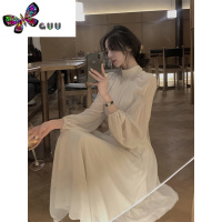 语娄茶歇法式仙女连衣裙女早秋季2023新款高级感纱裙收腰显瘦气质长裙