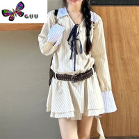 语娄花样年华 长袖连衣裙女早秋新款显瘦绝美温柔风衬衫裙子