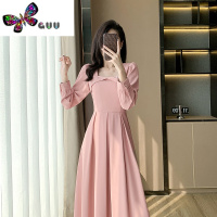 语娄秋装新款女时尚气质温柔少女轻奢女范简约订婚小礼服粉色连衣裙