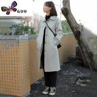 语娄风衣外套小个子女2023新款高级感赫本风中长款休闲韩系大衣女