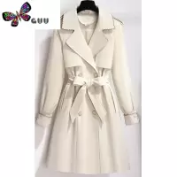 语娄风衣外套女士秋季2023年新款韩版中长款今年流行高级感米白色大衣