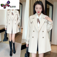 语娄风衣外套女款2023新款气质收腰显瘦中长款英伦小个子时尚大衣