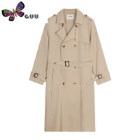 语娄卡其色风衣外套女春装2023新款英伦韩系高级感小个子中长大衣