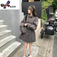 语娄今年流行的上衣法式宽松冲锋中长款风衣女士收腰外套03新款