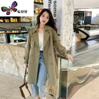 语娄胖妹m大码高级感炸街风衣女200斤秋双排扣中长款气质休闲简约外套
