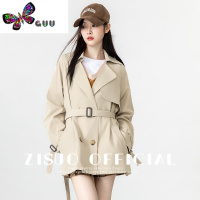 语娄2023秋季新款卡其色风衣外套女韩版系腰带宽松中长款秋装上衣
