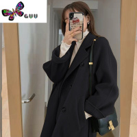 语娄驼色呢子大衣女中长款2023新款韩版加厚过膝赫本风毛呢外套