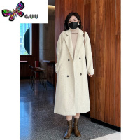 语娄高级感毛呢外套女2023新款赫本风加厚夹棉中长款呢子大衣女