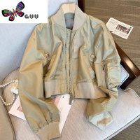 语娄美式复古拼接飞行员夹克短外套女2023新款宽松百搭棒球服上衣