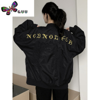 语娄美式复古重工刺绣翅膀棒球服男女街头潮牌宽松情侣飞行员夹克外套