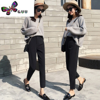 语娄西装裤女职业裤子显瘦女裤黑色小个子哈伦裤垂感西裤高级感烟管裤