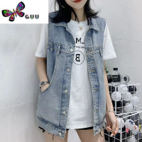 语娄新款2023女装网红牛仔马甲女韩版宽松无袖背心马夹外套潮