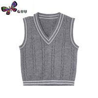 语娄芥沫 JIEMO学院风撞色V领条纹针织马甲女秋2023新款叠穿宽松背心