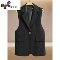 语娄开叉西装马甲女设计感2023新款宽松休闲外穿西服马夹背心坎肩