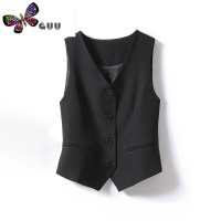 语娄马甲女款2023新款黑色短款西装马甲女式v领今年流行叠穿马夹