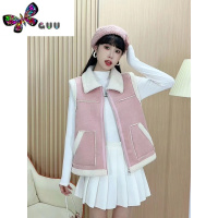 语娄羔毛绒马甲女外套2023新款保暖外穿背心韩版时尚洋气高级