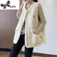 语娄秀秀羔毛马甲女一体2023新款欧货洋气时髦马夹网红外套