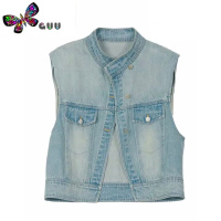 语娄牛仔马甲背心外套女款夏季外穿宽松短款小坎肩外搭薄款马夹套装潮