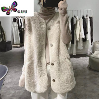 语娄羔毛马甲女一体新款2023韩版毛绒马夹背心外穿坎肩女