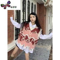 语娄橘子树在哪儿设计感拼色毛衣马夹女秋可爱甜美学院风小众针织马甲