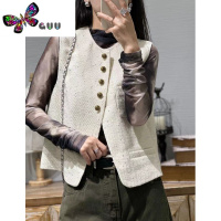 语娄秀而高端2023毛马甲女新款宽松透气气质单排扣马夹潮