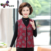语娄妈妈马甲薄款加肥宽松老太太无袖无领奶奶装中老年背心大码