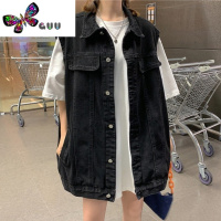 语娄香港牛仔马甲女中长款2023新款宽松bf坎肩外套显瘦背心马夹潮