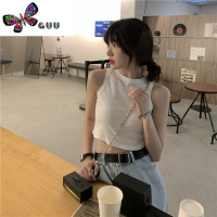 语娄吊带小背心女小西服内搭外穿遮副乳工字坎肩无袖t恤短款上衣