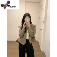 语娄法式小香复古风卡其色毛呢西装外套女款休闲西服短款上衣开衫