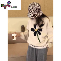 语娄小个子ins博主风复古花花毛衣圆领套头短款针织衫女慵懒风