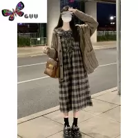 语娄日系慵懒风复古麻花毛衣开衫外套女宽松外穿粗毛线针织上衣