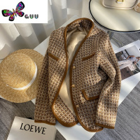 语娄黄色粗花呢小香风短外套女2023秋季新款高级感女范通勤气质西装