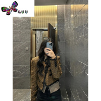 语娄法式复古气质古铜小香风短款外套女早秋新款高级感粗花呢开衫上衣