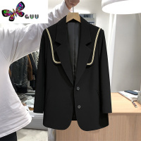 语娄高级感领西装外套女2023秋季新款小众设计感宽松气质休闲西服