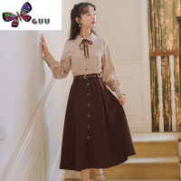 语娄装搭配一整套2023年新款女套装两件套半身格子衬衫连衣裙女装