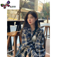 语娄幂式穿搭复古格子衬衫女款春装外套衬衣女款女式长袖棉麻上衣