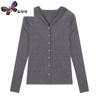 语娄连帽针织长袖上衣女夏季套装白色T恤背心竖条纹休闲裤三件套