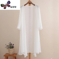 语娄棉外套亚麻披肩夏季配吊带裙子外搭开衫女中长款薄款披风