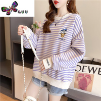 语娄少女条纹卫衣韩版时尚长袖初中生装13岁14女孩16学生显瘦上衣