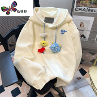 语娄日系学院风立体卡通玩偶卫衣女宽松小个子可爱多巴胺连帽外套